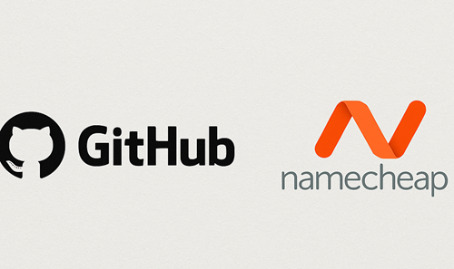logoes of github and namecheap